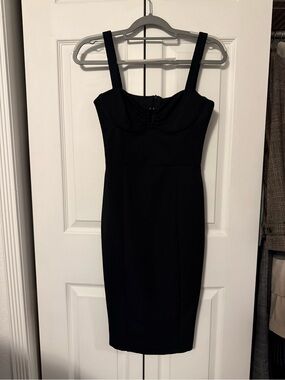 Zara Black Mini Sheath Dress with Straps